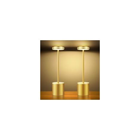 Lot de 2 lampes de table LED rechargeables sans fil, alimentées par batterie 5000 mAh, 3 modes de couleur, intensité variable - (1/5)
