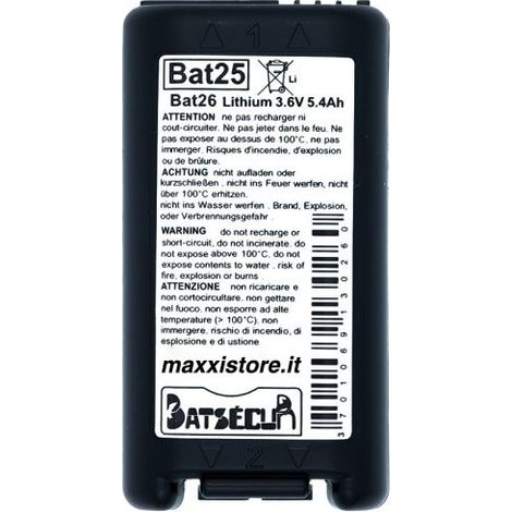 Batsecur batteria litio BAT25 compatibile BATLI25 Logisty 3,6V 5,4Ah BAT26 BATLI26