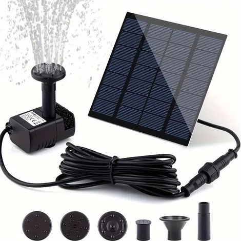 Pompe à eau solaire submersible 1,2 W 7 V pour fontaine de jardin et piscine (1/3)
