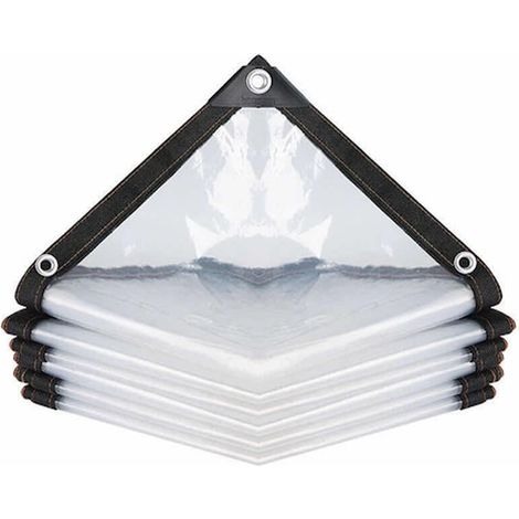 Transparent Kraftig PVC Presenning, Robust Vattentåligt Material För Uteplats Balkong Tak Fönster, Väderskydd Med Öljetter, 200x200Cm[qb] (1/5)