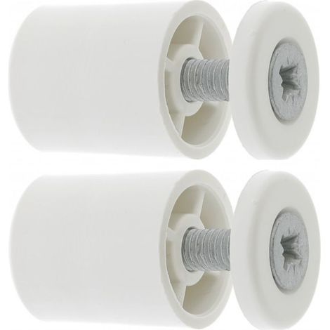 Lot de 2 butées d'arrêt de lame finale de volet roulant ronde 25mm Ø22mm en PVC – Installation facile avec rondelle et vis – Blanc (1/3)