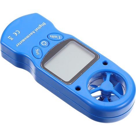 Anémomètre Numérique Portable Mini avec Thermohygromètre 1 Pièce Bleu  Mesure du Vent L’humidité, Écran Lcd Rétroéclairé, Plastique avec Paquet de Rangement (1/5)