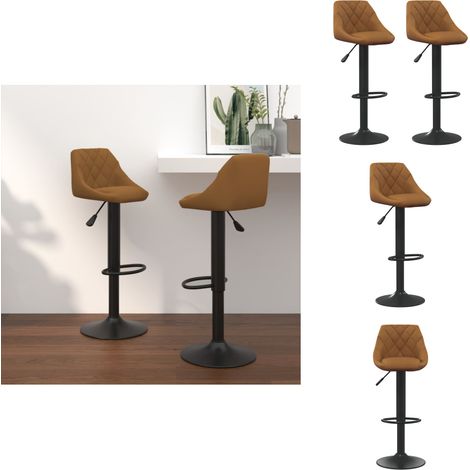 Tabourets de bar lot de 2 marron velours - Tabouret De Bar - Chaise De Comptoir - Tabouret De Cuisine - Meubles De Salon - Mobilier Moderne (1/5)