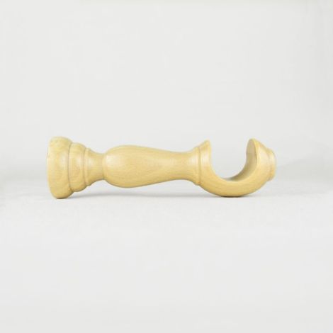TENDAGGIMANIA Staffe per Tende 1 COPPIA - Per Bastoni per tende in Legno ∅ 35 MM - Staffe con piastrina di fissaggio, viti e tasselli- 100% Legno Made in Italy - Colore: NATURALE -LUNGHEZZA 15 CM (1/5)