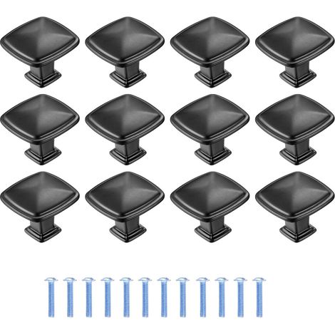 CCYKXA 12 Stück Schwarze Küchenschrankgriffe, Türgriff Schublade, Küchentür Möbelknopf, Möbelgriffe für Küchenschrank Schrank - 1,2in/30mm (1/5)