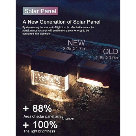 Solar terraslamp, schuttingpaallamp, buitenverlichting, tuindecoratie - weerbestendig (4 stuks) (1/4)
