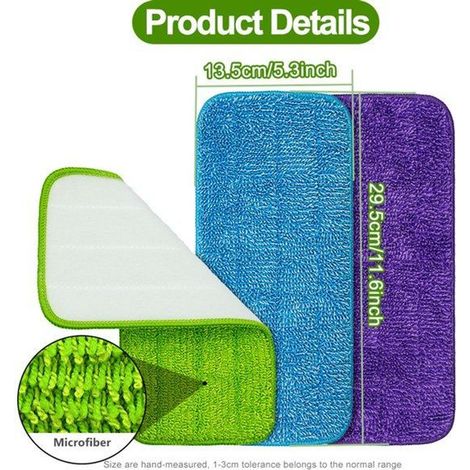 Accessoires pour balai Microvezel, 30 cm, lot de 3, couleurs