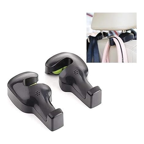 Universal Car Seat Support Hook for Grocery Bags and Cloth Handbags (Black - Set of 2) (1/5)