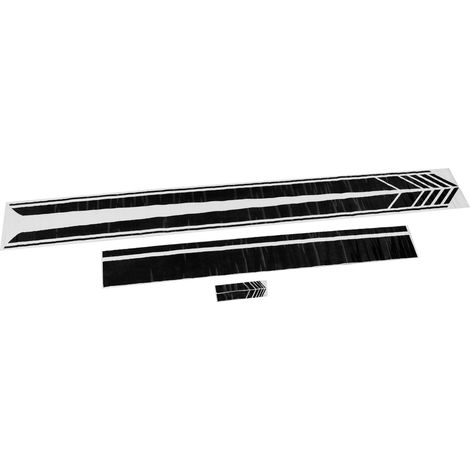 Autocollant de capot de voiture imperméable universel, autocollant de bas de porte latéral à rayures de course, autocollant de carrosserie noir (1/5)