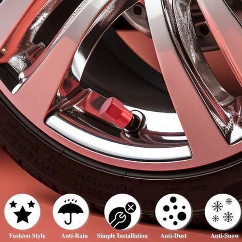 Bouchons De Valve Pneu - Aluminium - Universel 8 mm - Pour Auto Moto Vélo - Lot De 5 (1/5)