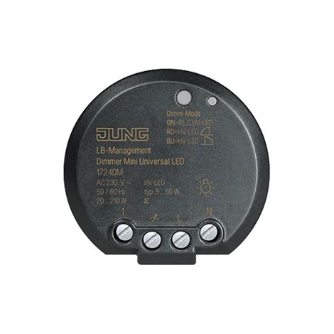 Jung Dimmer Mini Universal LED, con entrada de estación secundaria, UP 1724 DM