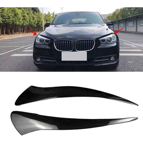 pair of genuine carbon fiber headlight eyebrows, compatible with BMW 5 Series GT GT528 GT535 GT550 F07 (1/5)
