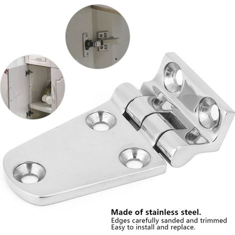 Charnière inox 316 renforcée, accessoire de quincaillerie pour meuble de cuisine, 70 x 37 mm (1/5)