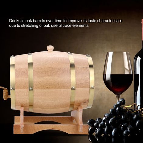 Barrique en Chêne Vintage 10L pour Vin, Whisky, Rhum, Porto, Bière - Tonneau en Bois Massif. (1/5)