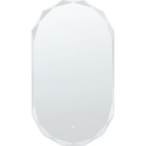 Specchio da Parete Ovale Moderno LED 62 x 109 cm Bianco per Camera da Letto e Bagno Anizy (1/5)
