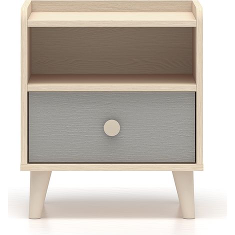 Comodino a 1 cassetto Alycia beige e grigio
