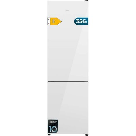 Cecotec Réfrigérateur Combiné Bolero CoolMarket Combi 356i White Glass E. 200 cm de Hauteur, 59,5 cm de Largeur, Classe E (1/5)