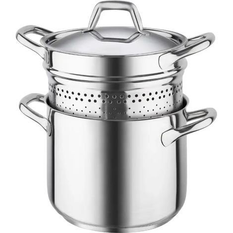 Spaghettiera con tapa de acero inoxidable 22 cm (1/3)