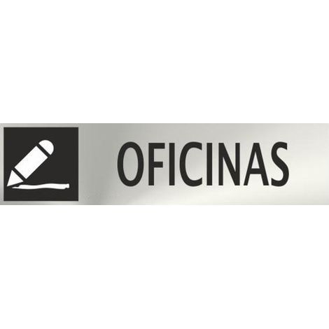 Señal informativa Oficinas Acero Inoxidable Adhesivo de 0'8mm 50 x 200 mm (1/2)