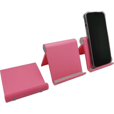 Soporte ajustable para tablet y smartphone, color rosa + cable USB-C (1/2)