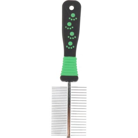 Spazzola e pettine per pelo di cane e gatto, verde
