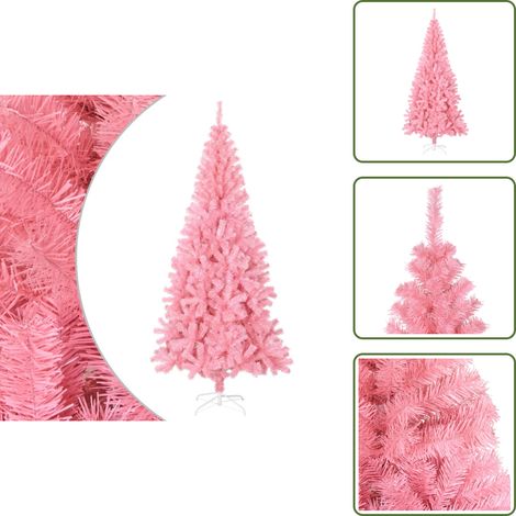 The Living Store Künstlicher Weihnachtsbaum mit Ständer Rosa 240 cm PVC - Weihnachtsbaum rosa (1/5)