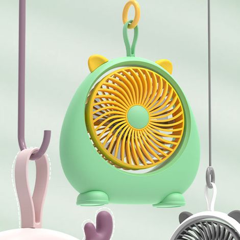 Ventilateur de bureau USB en PP, mini ventilateur de table silencieux et portable avec deux vitesses de ventilation, idéal pour la maison. Vert et compact. (1/5)