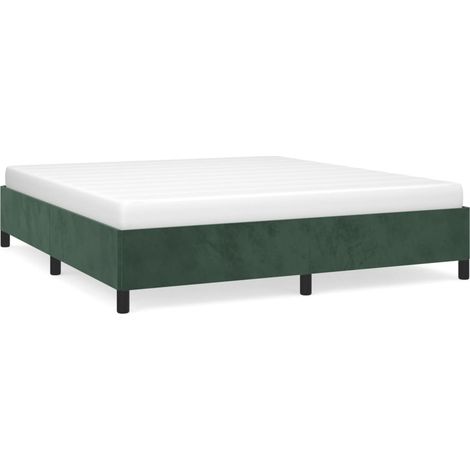 Lit double,Lit adulte,Cadre de lit sans matelas vert foncé 180x200 cm velours CFW4180821 (1/5)