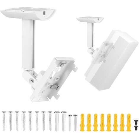 2 Pack Speaker Stands (Wall/Ceiling) Wall Mount Speaker Bracket, Adjustable Arm and Adjustable Angle for UB-20, UB-20 Series II, WB-50 II, Lifestyle and SoundTouch Series (White) (1/5)