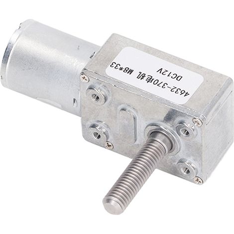 Moteur réducteur 12V CC à couple élevé, sens de rotation réversible, auto-bloquant, type vis sans fin, modèle 4632‑370, vitesse 6 tours/min. (1/5)