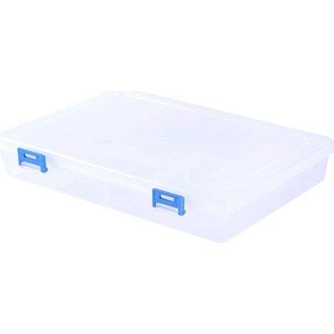 Caja de almacenamiento transparente de 23x16x6cm - Caja de almacenamiento de plástico desmontable para joyas y herramientas de bricolaje. (1/5)