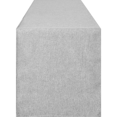 Grauer Tischläufer für den Sommer, Küche, Esszimmer, Couchtisch – Leinenstruktur, Polyester, neutral, Landhausstil, rustikal, für Zuhause, Hochzeit, Party (1/5)