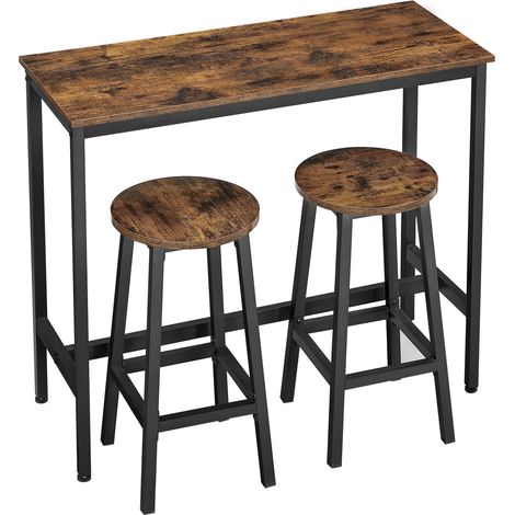 Set Bar Oslo con Tavolo Alto e 2 Sgabelli in Stile Industriale (1/5)