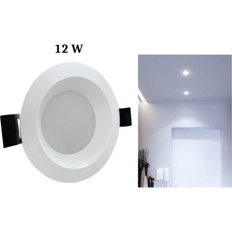 Faretto a Incasso Soffitto LED 12W Luce Fredda Rotondo Opaco Bianco Alette Molla (1/5)