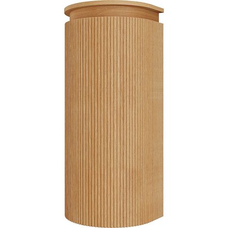 Colonna da bagno sospesa arrotondata in legno massello Naturale chiaro H84 cm - BULMAS