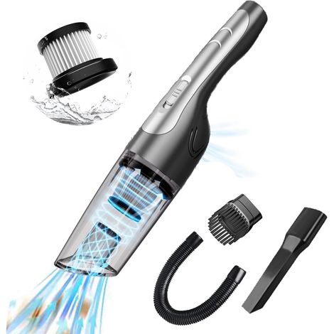 Aspirateur à main, sans Fil avec Batterie, 120W 2000mAh, 7200pa, noir (1/5)