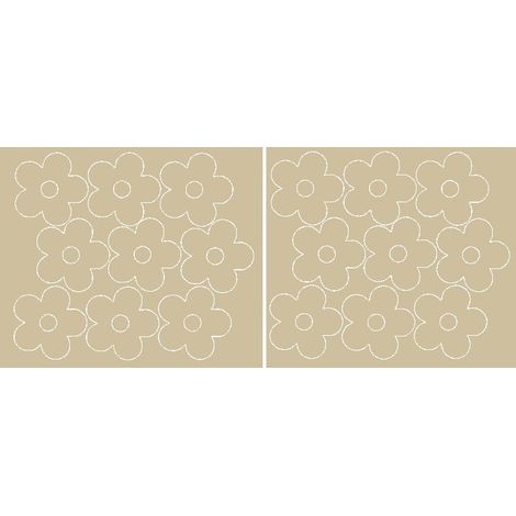 Lot de 18 stickers muraux fleurs beige mat