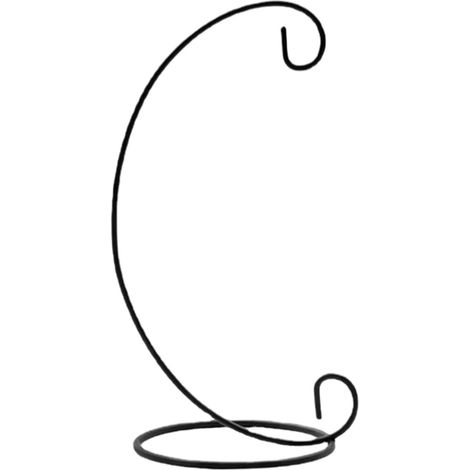 Windspielständer mit rundem Sockel für Windspiele und Hängepflanzen – Windspielhalter für die Heimdekoration, Tischdekoration, Innenbereich, Anhänger, Hängepflanzen, Schwarz, 33 cm (1/5)
