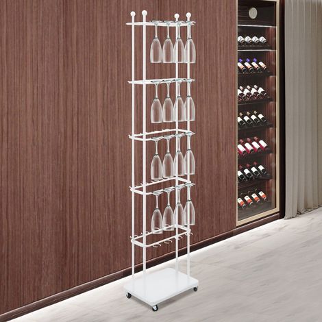 Champagne Holder Wine Glass Stemware Rack Champagne Flute Holder With Wheels (1/5)