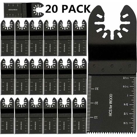 EASYCOMFORT Lot de 20 Lames de Scie Oscillantes Universelles, multitool plus 34 mm Lame Outil Multifonction Précision À libération rapide Lames de scie oscillantes Pour Bosch Bois Plastique Métal Clou (1/5)