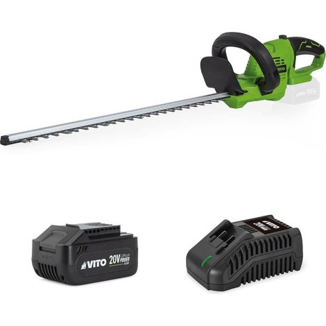 Taille Haies 20V Lame 51Cm + Batterie lithium 4.0Ah + Chargeur Rapide VITO