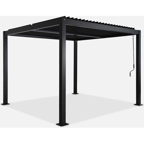 Pérgola bioclimática 3x3m de lamas de aluminio y acero