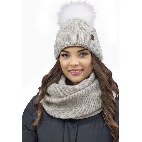 Set Vivisence 7014kmpl beige mélange composto da cappello e sciarpa (1/4)