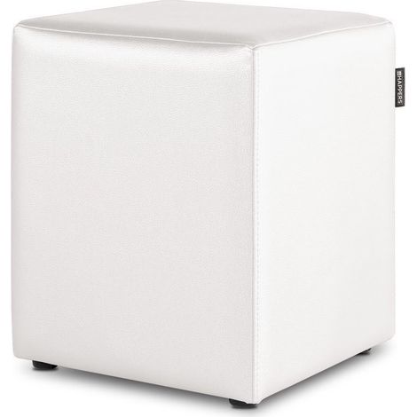 Puff Cubo Polipiel Blanco 1 UNIDAD Blanco