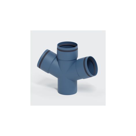 PoloPlast POLO KAL XS Raccord double branchement DN 90/90/90, 67,5 degrés, Horizontal