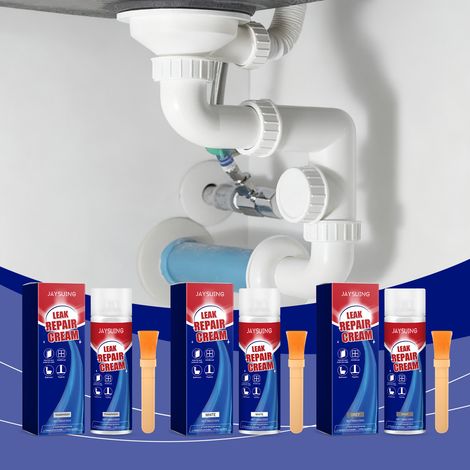 Auslaufsicherer Reparaturkleber, wasser- und feuchtigkeitsbeständige Beschichtung für den Haushalt, geeignet für den Innen- und Außenbereich, langlebig zum Abdichten von Lecks – Grau, 100 g × 1 + Pins (1/5)