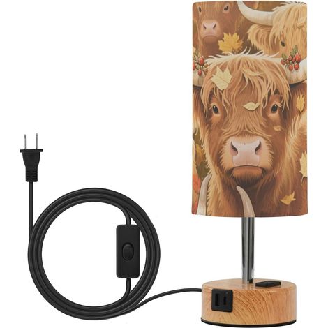 Lampe de table tactile en forme feuille d'érable avec ports USB C (1/5)