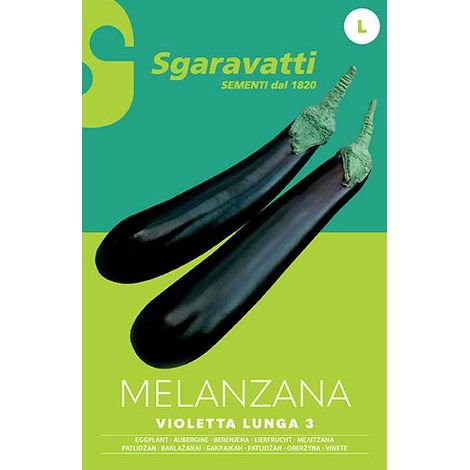 Semi per Ortaggi e Vegetali Melanzana Violetta Lunga Sgaravatti 10 Pezzi (1/2)