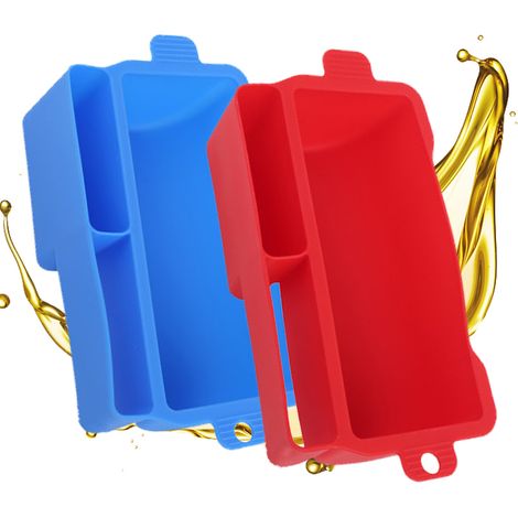 Lot de 2 sacs à graisse en silicone pour Blackstone, 21,6 x 10,9 x 6,9 cm, réutilisables et compatibles avec les plaques de cuisson, barbecues et appareils de cuisson Blackstone.