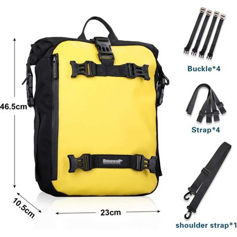 Multifonctionnel sac de moto moto bagages 10L moto sacoches de selle sacs porte-bagages sac arrière jaune-Fei Yu (1/5)